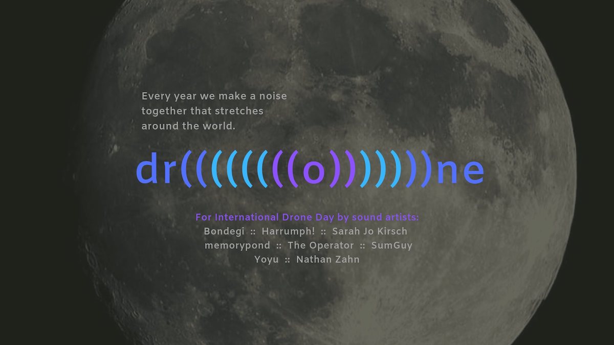 Photo of the moon with the text 'dr((((((((o))))))))ne'